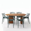 Ver imagem 2 de Conjunto Sala de Jantar 6 Lugares Orgânico MDF Allegra