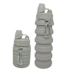 Garrafa Squeeze Silicone Retrátil Soft Cinza 500ml - Fratelli - 1