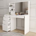 Ver imagem 2 de Penteadeira Maria 5 Gavetas 2 Prateleiras Branco - Panorama Móveis