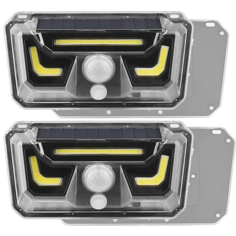 Luminaria Solar Arandela Parede Kit 2 Uni Spot Balizador Sensor Movimento Led Bionic Segurança Ilumi