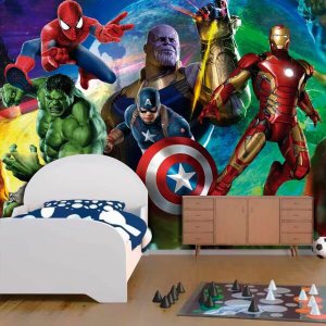 Papel De Parede Adesivo Infantil Vingadores Ultimato 1x1