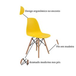 Cadeira Eiffel com Pés de Madeira Rivatti - 3