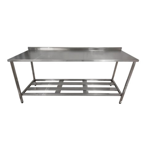 Mesa Aço Inox Profissional 170x70x90 Cm com Espelho Nortinox