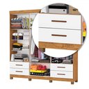 Ver imagem 6 de Guarda-roupa Casal Genova 6 Portas 4 Gavetas 22110 Cinamomo/branco - Carioca Móveis