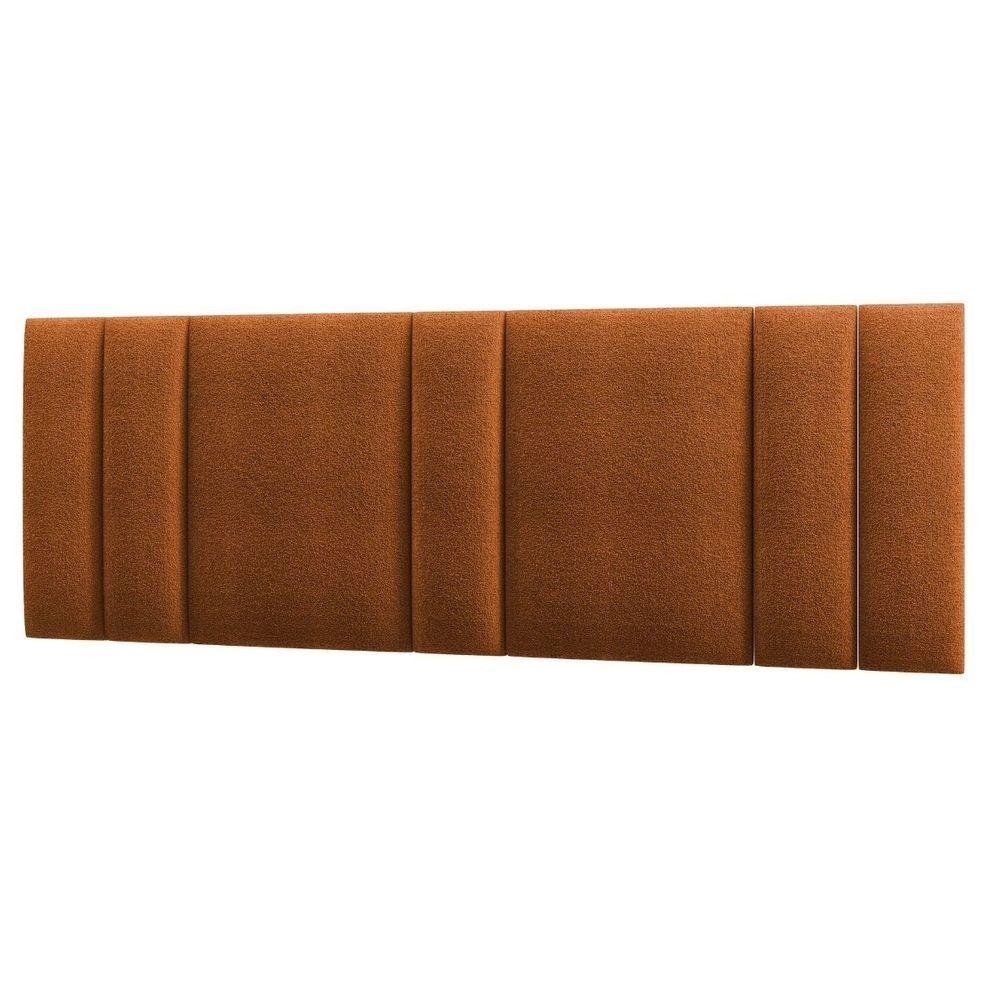 Cabeceira Estofada Iluminação Led Glow Cama King Size 200cm Buclé Terracota - 1