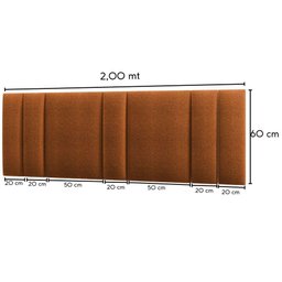 Cabeceira Estofada Iluminação Led Glow Cama King Size 200cm Bouclé Terracota - 4