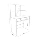 Ver imagem 5 de Penteadeira Camarim 100% MDF com Espelho, Luz LED Integrada, 2 Gavetas e Design Moderno Branco