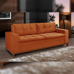 Sofá 2 Lugares 230cm Barney Veludo Terracota - Gran Belo - 6