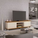 Ver imagem 1 de Rack Tv até 72 Polegadas Rodízios 2 Portas e 2 Nichos Mirage 1.80:off White/freijó