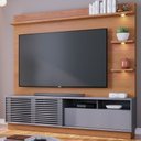 Ver imagem 1 de Estante para TV Até 70 Polegadas Campeche 1 Porta 1 Gaveta Freijó/Cinza Fosco - Colibri