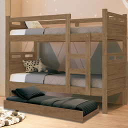 Beliche com Cama Auxiliar Jaspe Treliche Mdf Cor:castanho - 1