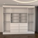 Ver imagem 6 de Guarda-roupa Casal Luxuria 4 Portas 6 Gavetas com Espelho Branco - Panorama Móveis