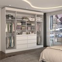 Ver imagem 3 de Guarda-roupa Casal Luxuria 4 Portas 6 Gavetas com Espelho Branco - Panorama Móveis