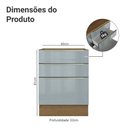 Ver imagem 2 de Balcão de Cozinha 60 Cm 3 Gavetas (sem Tampo) Rustic/cinza Lux Madesa Rustic/cinza