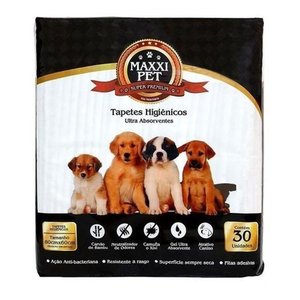 Tapete Higiênico Maxxi Pet Carvão de Bambu com 30 Unidades