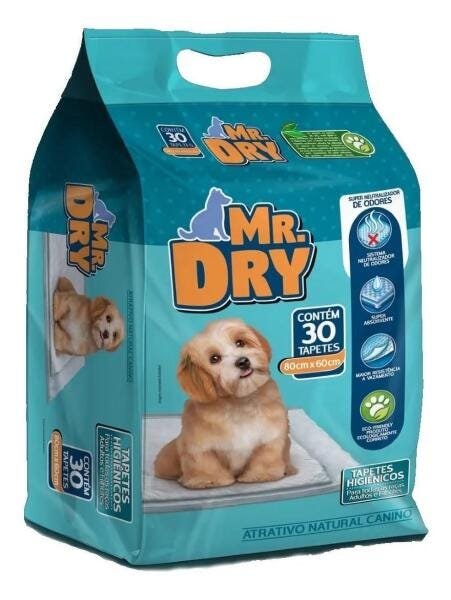 Tapete Higiênico para Cães Mr. Dry 80x60 - 30 Unidades