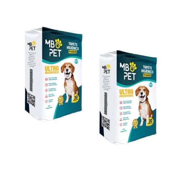 Tapete Higiênico Mb Pet Premium Ultra Absorvente 60 Unidades