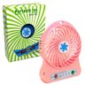 Mini Ventilador Portátil USB Recarregável 3 Velocidades Rosa - 1