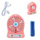 Ver imagem 3 de Mini Ventilador Portátil USB Recarregável 3 Velocidades Rosa