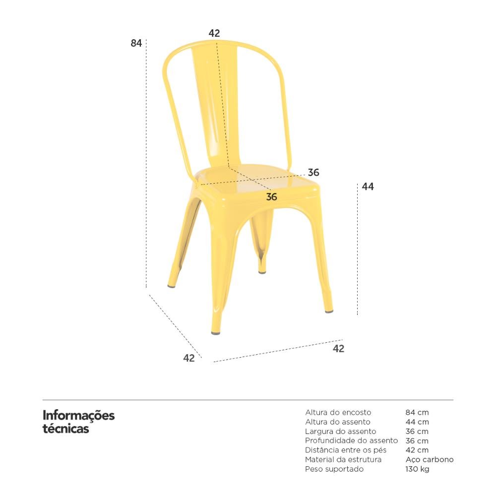 Kit 10 Cadeiras Iron Tolix - Amarelo - 7