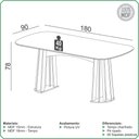 Ver imagem 5 de Mesa de Jantar 6 Lugares Pés Ripado Orgânico 180cm Dalí D03 Off White Freijó - Lyam Decor