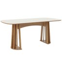 Ver imagem 3 de Mesa de Jantar 6 Lugares Pés Ripado Orgânico 180cm Dalí D03 Off White Freijó - Lyam Decor