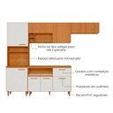 Ver imagem 4 de Cozinha Compacta 4 Peças 260x206 cm Balcao com Tampo Sicilia Freijo Off Ripado Frisado Poliman