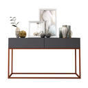 Ver imagem 2 de Aparador Eros 110cm Industrial Moderno e Minimalista 2 Gavetas:cinza/cobre