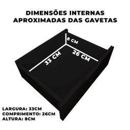 Mesa de Cabeceira Suspensa Multivisão Flow Gaveteiro Suspenso Aereo 2 Gavetas:preto - 4
