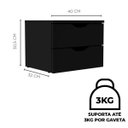 Ver imagem 3 de Mesa de Cabeceira Suspensa Multivisão Flow Gaveteiro Suspenso Aereo 2 Gavetas:preto