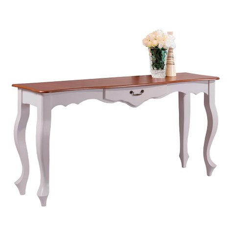 Aparador de Sala 116cm com Pés Luis XV e 1 Gaveta 70810 Linz Móveis - Off White/Imbuia