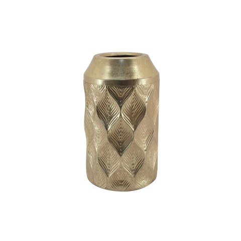 Vaso Decorativo de Chão Rústico Metal Dourado 43cm Cr0171 Btc