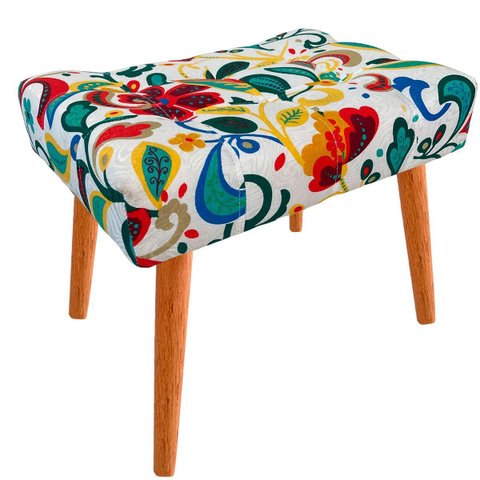 Puff Capitonê Luxo em Jacquard