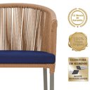 Ver imagem 3 de Mesa com 6 Cadeiras de Jantar Roma 120cm e Noronha em Alumínio Fendi Corda Náutica Estofado 10 Trama