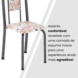 Conjunto de Mesa Tubular 120cm X 75cm Tampo Granito Ocre com 4 Cadeiras Lara - 6