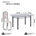 Ver imagem 3 de Conjunto de Mesa Tubular 120cm x 75cm Tampo Granito Ocre com 4 Cadeiras Lara Prata/Botanic Bege/Mart