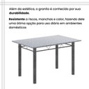 Ver mais imagens de Conjunto de Mesa Tubular 120cm x 75cm Tampo Granito Ocre com 4 Cadeiras Lara Prata/Botanic Bege/Mart