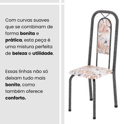 Conjunto de Mesa Tubular 120cm X 75cm Tampo Granito Ocre com 4 Cadeiras Lara - 7