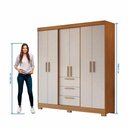Ver imagem 6 de Guarda Roupa Casal 6 Portas 3 Gavetas Freijó/off White Nt6030 Notável Móveis