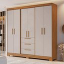 Ver imagem 2 de Guarda Roupa Casal 6 Portas 3 Gavetas Freijó/off White Nt6030 Notável Móveis
