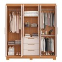 Ver imagem 3 de Guarda Roupa Casal 6 Portas 3 Gavetas Freijó/off White Nt6030 Notável Móveis