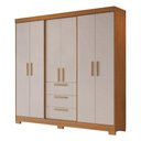 Ver imagem 1 de Guarda Roupa Casal 6 Portas 3 Gavetas Freijó/off White Nt6030 Notável Móveis