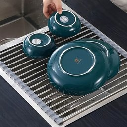 Esteira Escorredora Cozinha Multifunções Inox Silicone 48x24 - 4