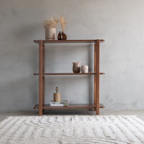 Estante Laguna 3 Prateleiras 90cm Verniz Castanho