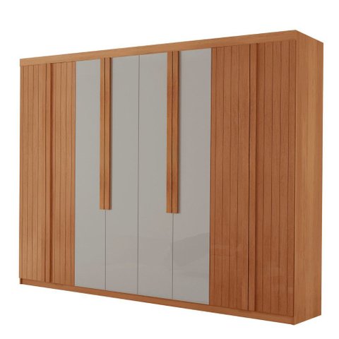 Guarda Roupa Casal Levi Mdf com 8 Portas 4 Gavetas Moderna Mobília