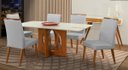 Ver imagem 1 de Mesa de jantar + 6 cadeiras Roma tampo Atenas 180 cm Gris