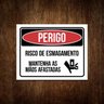Placa Perigo Risco Esmagamento Mantenha Mãos Afastadas 36x46 - 1
