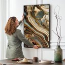 Ver imagem 3 de Quadro Abstrato Dourado Textura Grande 118x78