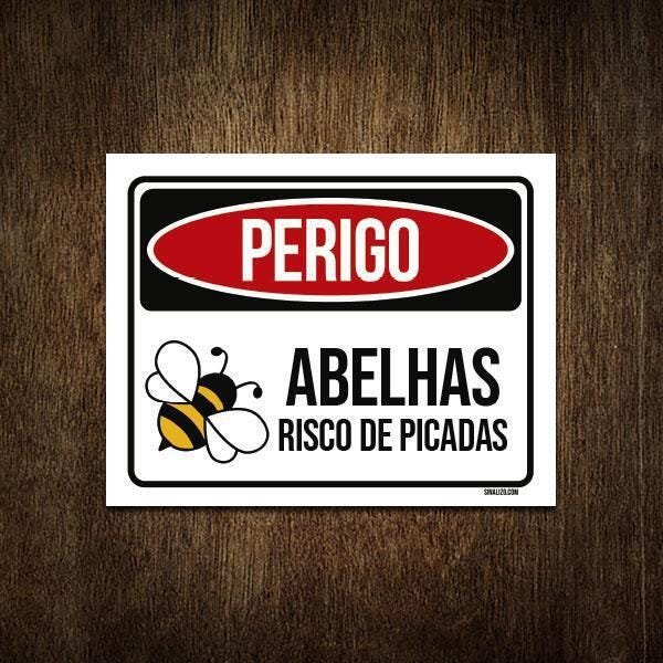 Placa Perigo - Abelhas Risco De Picadas 36X46