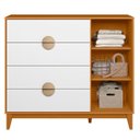 Ver imagem 5 de Cômoda Sapateira 1 Porta 4 Gavetas 120cm Ipê Branco/cinamomo - Albatroz